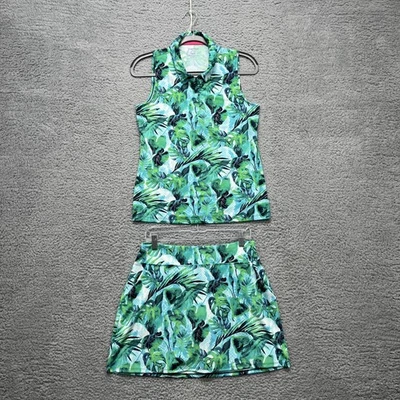 Conjunto de Camisa Polo Feminina Tommy Bahama Golf Skort Sem Mangas Média Tropical Ativa - Imagem 1 de 4