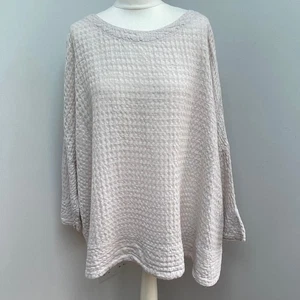 Sahara Waffle Tunic Top M L Ch 62" Soft Grey Linen Oversized Lagenlook Layering  - Picture 1 of 9