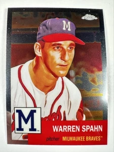 2022 Topps Chrome Platinum Anniversary 254 Warren Spahn Milwaukee Braves Card - Picture 1 of 2