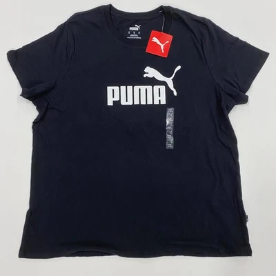 Camiseta gráfica Puma feminina preta gola redonda tamanho GG nova com etiquetas - Imagem 1 de 4
