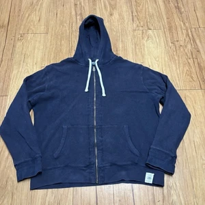 Polo Ralph Lauren Hoodie Herren XXL Full Zip Waffelstrick Full Zip Y2K Navy Blau - Bild 1 von 10