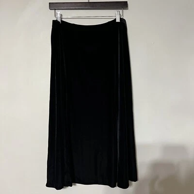 Falda midi de terciopelo Coldwater Creek vintage talla XL pequeña cintura elástica caprichosa Foto 1 de 4