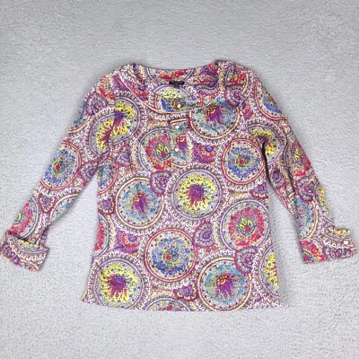 Blusa Top Talbots Mujer 4P Pequeña Colorida Cachemira Botones Dorados Oficina Informal Foto 1 de 4