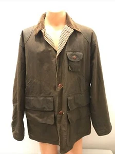 Vintage Polo Ralph Lauren braune Allwetterkleidung feines Wachstuch Jagdjacke XL - Bild 1 von 11