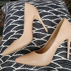 Lulus Shoes Womens Size 6.5 Nude Beige Stiletto Heel Pumps Pointed Toe - Picture 1 of 16