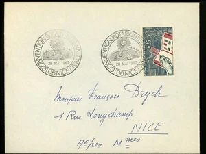 Postal History France Scott #1078 Rotary Pictorial Cancel 5/20/1967 Nice - Picture 1 of 2
