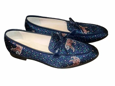 J. CREW DRAKE’S ACADEMY LOAFERS IN TIGER PRINT SLIP ON SHOES Size 8.5 PRE-OWNED. - Image 1 of 3