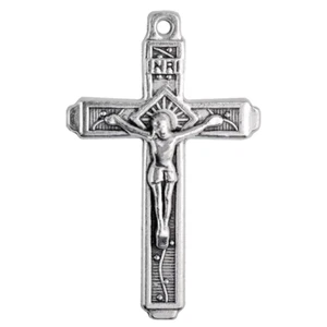 2" Popular JESUS CROSS CRUCIFIX Pendant on 925 Sterling Silver 24" Necklace Men - Picture 1 of 6