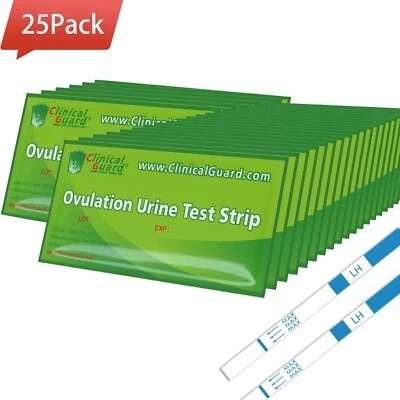 Clinical Guard Pack of 25 Individually Sealed LH Ovulation Test Strips - Image 1 of 4