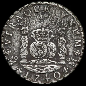 Spanien. Philipp V, 1700-1746. 8 Reales, 1740. Mo mf. Mexiko postfrisch. Säulenart. - Bild 1 von 3
