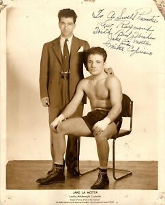 Circa 1940’s Jake LaMotta and Manager Signed Promo Photo to Promoter