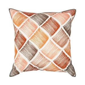 New Iosis Yves Delorme 18" Cushion Pillow Cover Gallerie Earth Tone Embroidery - Picture 1 of 14