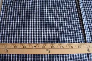 BLUE & WHITE CHECKS 100% COTTON FABRIC FABRIC TRADITIONS 2 YARDS - Picture 1 of 2