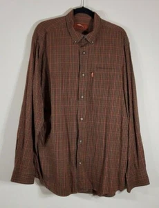 Bob Timberlake Size L Long Sleeve Button-down men's shirt Brown Plaid Vtg. - Picture 1 of 6