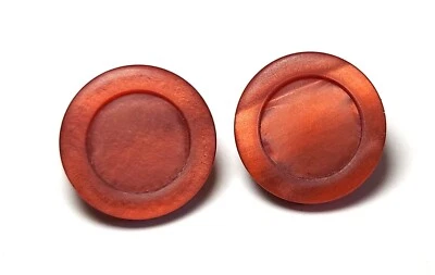 New 2 Copper Orange Acrylic Buttons Shank LANSING NOS - Image 1 of 4
