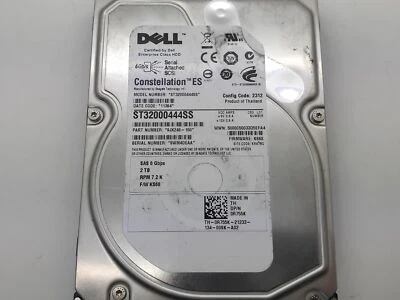 Dell R755K 0R755K 2TB 7200RPM 6Gb/s 3.5" SAS Hard Drive ST32000444SS - Image 1 of 3