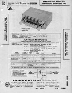 1960 VOLKSWAGEN SAPPHIRE 1 0BG RADIO SERVICE MANUAL PHOTOFACT SCHEMATIC 0BT 0BV - Bild 1 von 1