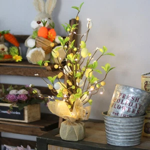 Lighted Easter Eggs Tree 45CM Light Up Tree Artificial Tree Table Centerpiece - Picture 1 of 17