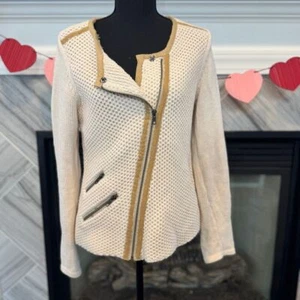 Cabi Cream Full Zip Sweater Cardigan Small - Picture 1 of 2