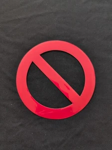 Vintage Red Prohibited Ban Sign Bumper Sticker Vinyl Decal 5" - Picture 1 of 3