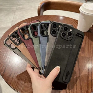 For iPhone 14 13 12 Pro Max 11 Phone Case Shockproof Leather Hand Strap Case - Zdjęcie 1 z 19