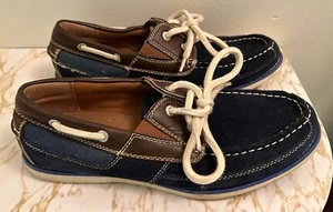 Men's G. H. Bass, Navy Blue Suede, Top Sider, Boat Shoes, Size 7-1/2 USA - Picture 1 of 8