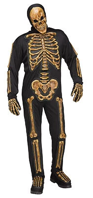 Adult Realistic Skele-bones Skeleton Costume  - Image 1 of 2
