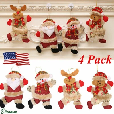 4X Adorno Colgante Navidad Papá Noel Muñeco de Nieve Oso Muñeca Árbol de Navidad Decoración Regalo Foto 1 de 4