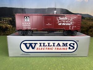 WILLIAMS TRAIN FREIGHT CAR 40' STOCK BOX CAR #27 "SANTA FE" BROWN O SCALE