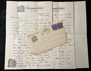 1953 SAVANNAH Hotel GEORGIA Letter w Envelope Nice Vignettes - Picture 1 of 14
