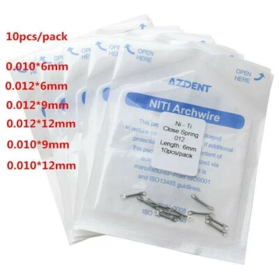 Tratamiento AZDENT Dental Ortodoncia Resortes cerrados 010/012 Longitud 6/9/12MM Foto 1 de 4