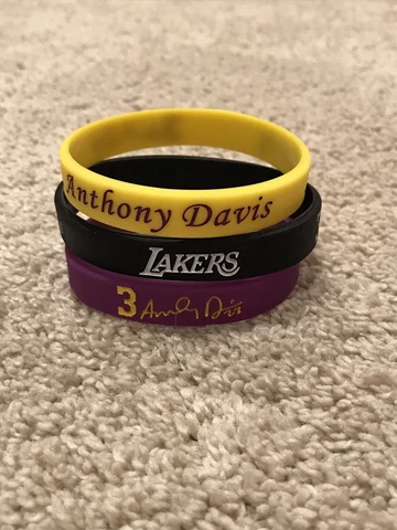 Anthony Davis Los Angeles Lakers NBA Silicone Bracelet Lot (3) Cover