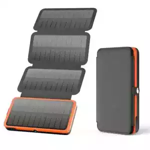 38800mAh 4 Solar Panel USB Power Bank 2 Quick Charge Ports Water Resistant NEW! - Picture 1 of 14