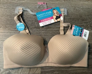 Vanity Fair Radiant Collection Wireless T-Shirt Bra Convertable Strap Beige 36D - Picture 1 of 9