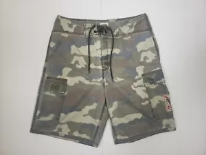 Mossimo Supply Mens Size 32 Green Camo Cargo *Double Pocket* Shorts Drawstrings - Bild 1 von 11