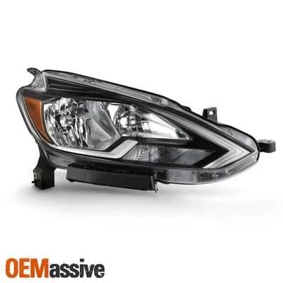 Para 2016 2017 2018 2019 Sentra [tipo halógeno] faro negro pasajero derecho Foto 1 de 4