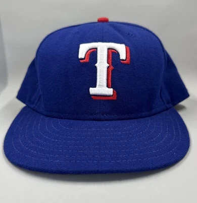 Texas Rangers New Era 59Fifty MLB Fitted Hat  7 1/8 Blue  Authentic On-Field Cap - Image 1 of 4