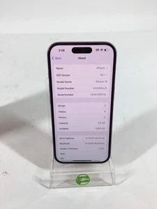 Unlocked Apple iPhone 16 128GB Pink MYAR3LL/A - Photo 1 sur 6