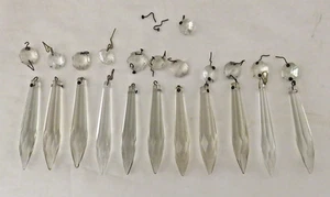 Lote de 23 piezas facetadas vintage de piezas de araña de cristal de repuesto A - Imagen 1 de 8