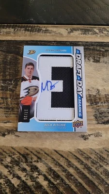 2015-16 SP Game Used Draft Day Marks Nick Ritchie Patch Auto #ddm-nr /35 - Image 1 of 2