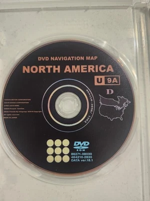 2019 Toyota U9A DVD Navigation Map North American ver 18.1 Map GPS Update 86271 - Image 1 of 3