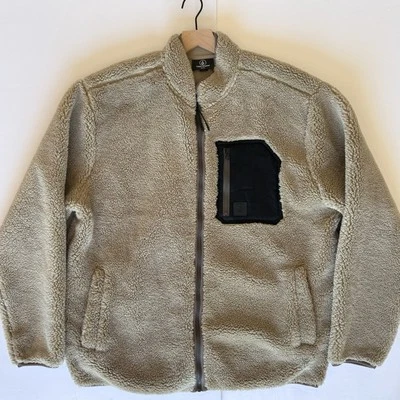 Volcom Jacket Muzzer Fuzzar Men’s XXL Light Brown Full Zip Sherpa Fleece Coat - Image 1 of 4