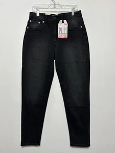 New Levis Mini Mom Jeans High Rise Girls Youth Size 14 Regular Black Denim - Picture 1 of 7