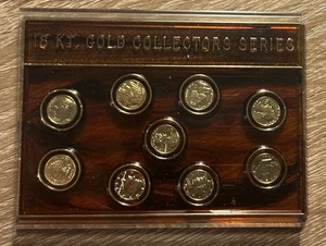 18 KT. Gold Plated Mini Coins ~Rare Set Of Collectible Numismatic Coin Types - Picture 1 of 2