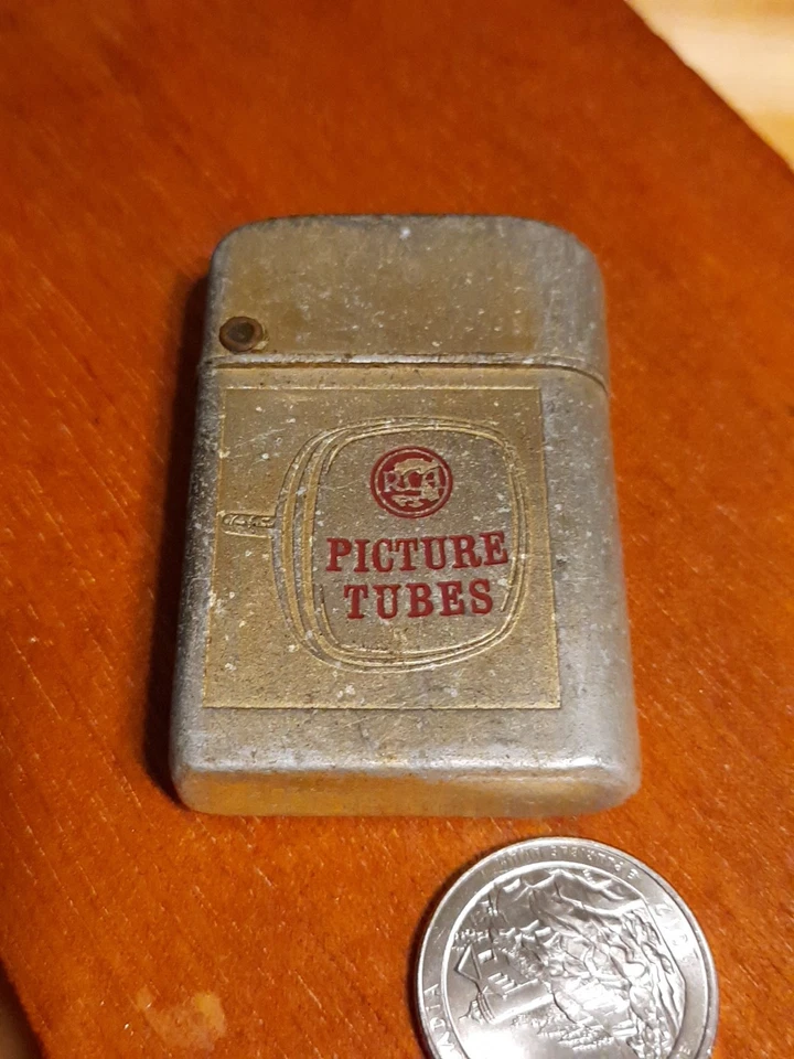 Vtg Flip Top Lighter Silvertone For Repair Storm Master RCA Picture Tubes H50 - Image 1 of 4