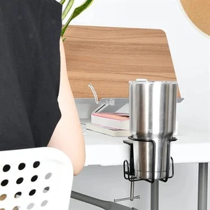 Porte-Boissons de Bureau à Clip, Organisateur de Bureau Noir avec - Photo 1/6