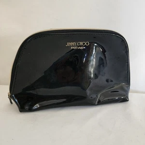 Estuche de Maquillaje Bolso Negro Plisado Perfumes Jimmy Choo Tono Dorado Cremallera - Imagen 1 de 4