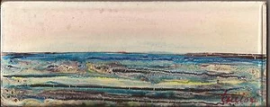 BRUNO TINTORI MARINA VON 1973 ÖL AUF TISCH CM. 10 X 25 MIT ECHT AUF DER VERSE - Bild 1 von 2