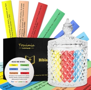 Bible Verse Jar (NIV), Read Me When Bible Verses Jar, Christian Birthday Gifts f - Picture 1 of 12
