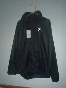Size XL Men’s Black Gymshark Speed Jacket Full Zip Shell Lightweight - Picture 1 of 6